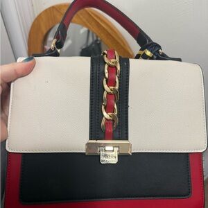 Aldo Black, Red, and Cream Satchel